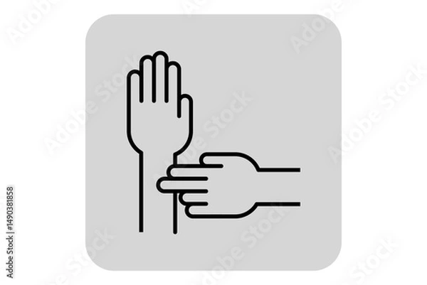 Obraz Hand reaching out to assess wrist area, showcasing techniques often used in alternative medicine for diagnosis and health evaluation. Holistic approaches to well-being concept