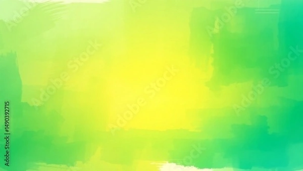 Fototapeta Vibrant yellow and green abstract background with a textured, painterly feel. Modern, artistic, and bright gradient wash design.