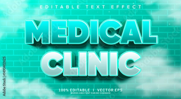 Obraz medical clinic vector text effect with modern style design