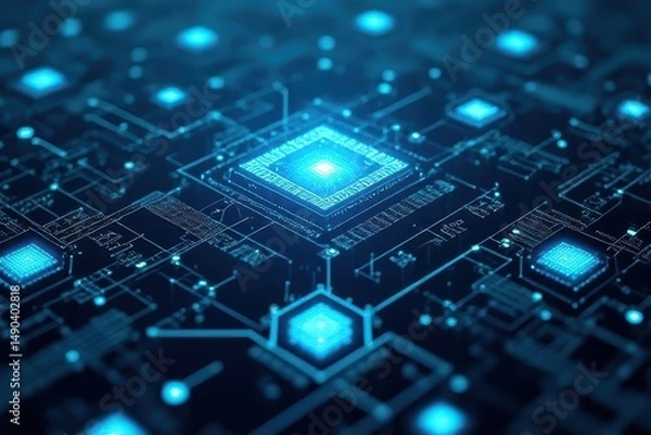 Fototapeta AI Infrastructure Visualization and Automated Future Insight