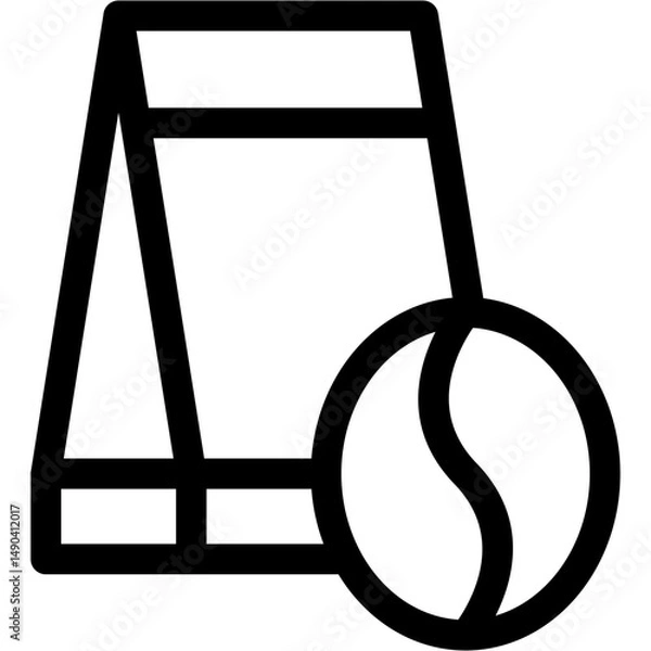 Fototapeta Coffee Beans Icon Vector Symbol Design Illustration