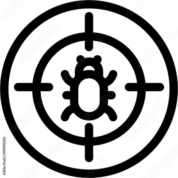 Fototapeta Bug Icon Vector Symbol Design Illustration