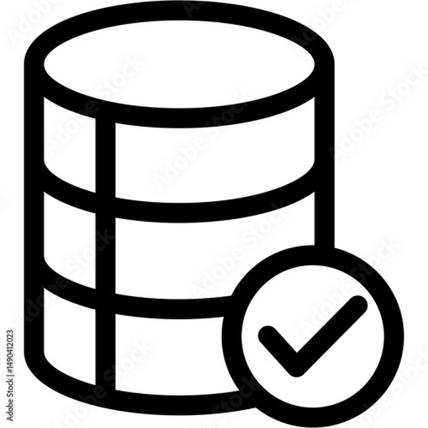 Fototapeta Check Database Icon Vector Symbol Design Illustration