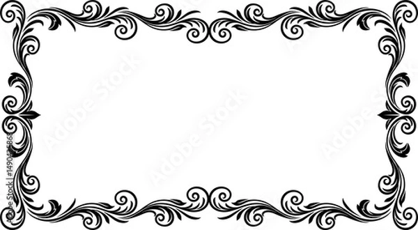 Fototapeta Filigree Heraldic Crest Motif Floral Pattern Frame