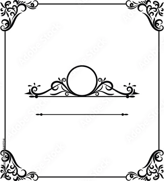 Fototapeta Elegant Decorative Frame Border Design for Invitations and Cards