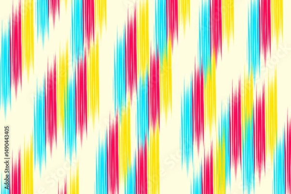 Fototapeta Uzbekistan ikat pattern. Uzbekistan ikat abstract ethnic design. Uzbekistan pattern design for background, wallpaper, textile, art, clothing, wrapping paper, Uzbek style, Uzbek fabric