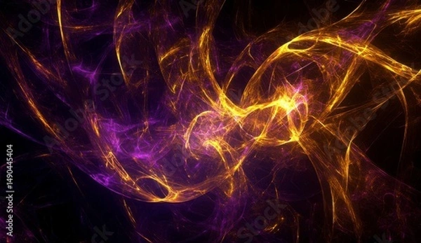 Fototapeta Abstract Glowing Golden And Purple Particle Background