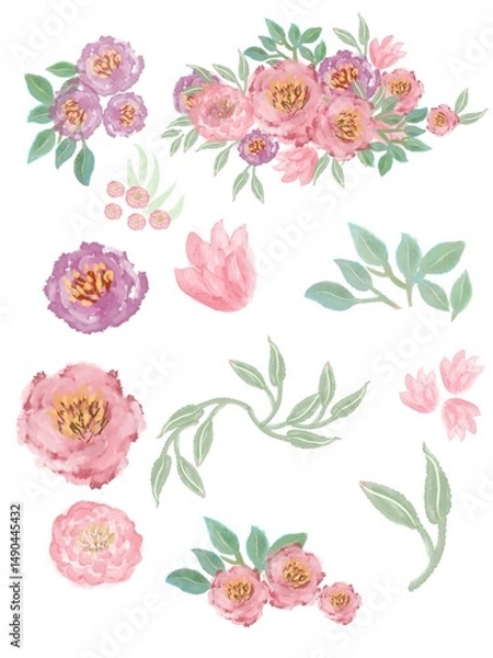 Obraz set of flowers