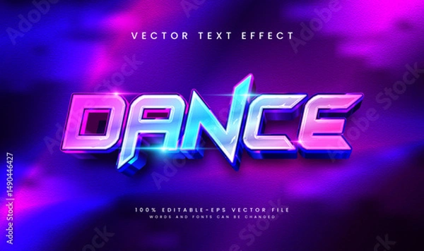 Fototapeta Dance music editable text style effect. Suitable for night event posters.