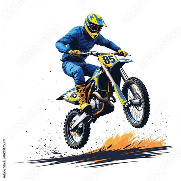 Obraz motocross rider jumping