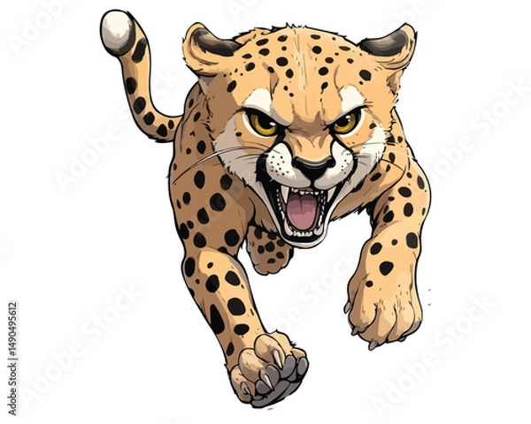 Fototapeta cheetah cartoon isolated