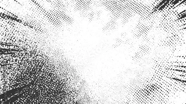 Fototapeta vintage abstract dots background with grunge halftone vector texture and organic ink print elements in monochrome ideal for artistic design projects