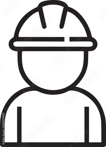 Obraz Thin Line Icon of Solar Power Maintenance Worker