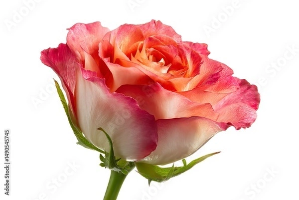 Obraz pink rose isolated on white background