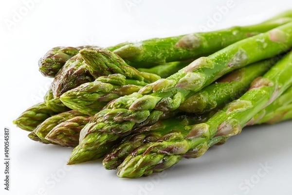 Obraz green asparagus on white background