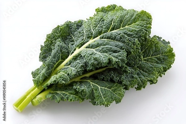 Obraz Fresh kale on white background.