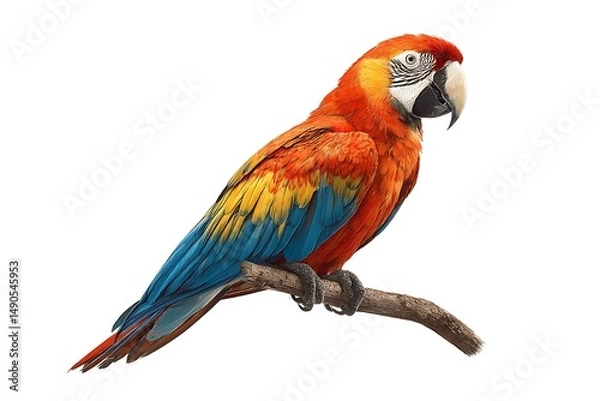Obraz Macaw Parrot isolated on white background.