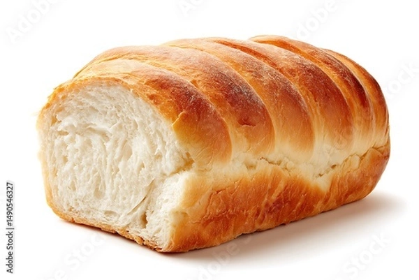 Obraz White bread loaf isolated on white background.