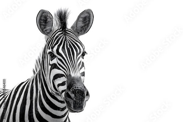 Obraz zebra on white background