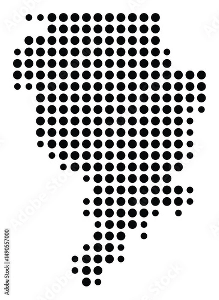 Fototapeta Symbol Map Of the County Clarke (Alabama, US) showing the County with a few black dots