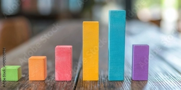 Fototapeta Color-coded satisfaction levels displayed in bar chart Stock photo