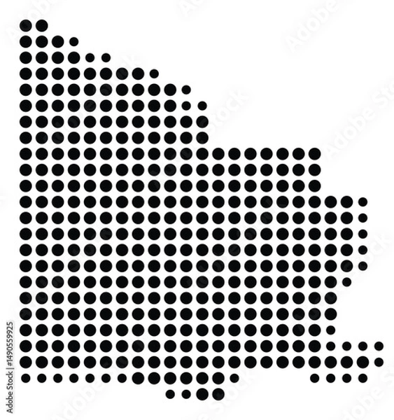 Fototapeta Symbol Map Of the County Yavapai (Arizona, US) showing the County with a few black dots