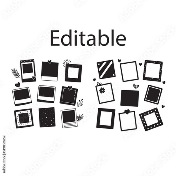 Fototapeta Polaroid frame vector isolated on white background. polaroid frame. 