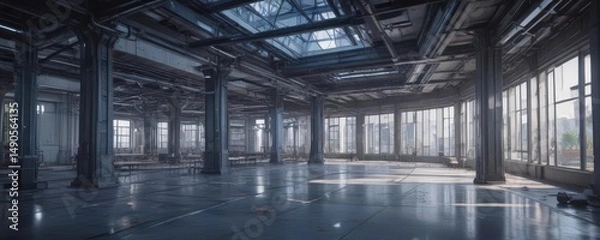 Obraz Blueprint photo effect, technical architectural design, plan, abstract