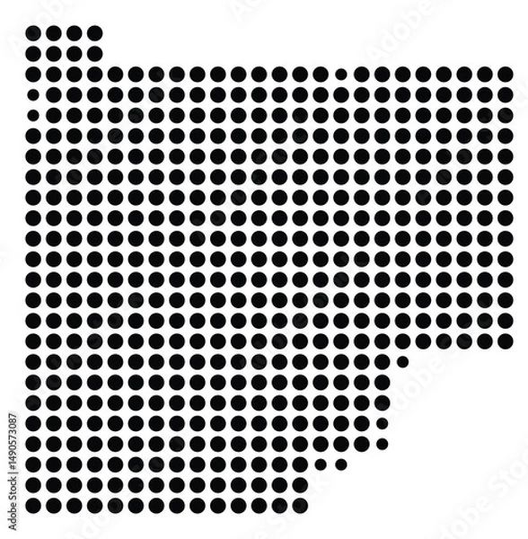Fototapeta Symbol Map Of the County Cherokee (Georgia, US) showing the County with a few black dots