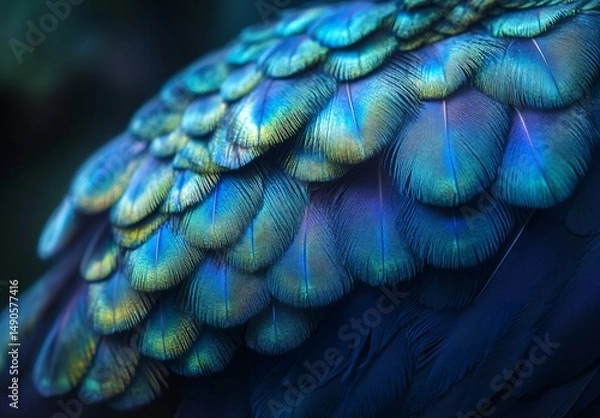 Fototapeta Majestic peacock showcasing vibrant plumage in nature wildlife photography close-up viewpoint stunning color display for visual impact