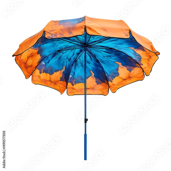 Fototapeta High Tech Compact Beach Umbrella with a Dynamic Fut Isolated on Transparent Background