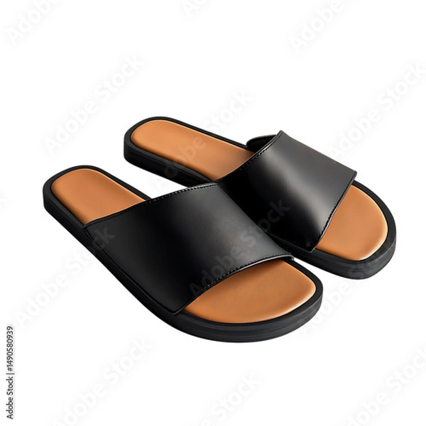 Fototapeta Modern Slipon Sandals with a Minimalist Aesthetic Isolated on Transparent Background