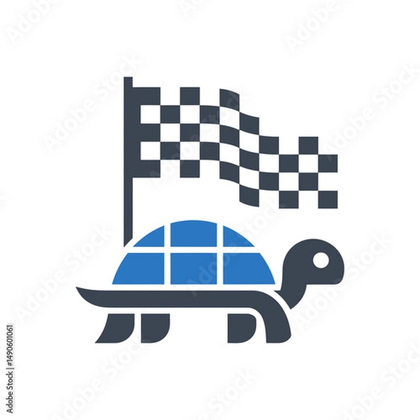 Fototapeta Racing Turtle Flag Icon