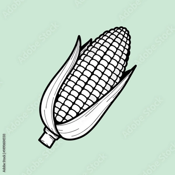 Obraz hand draw vector illustration of a corn