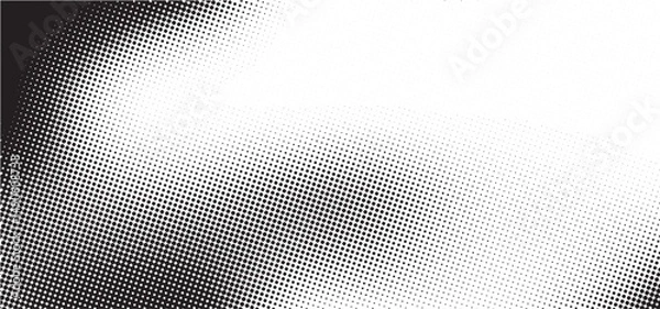 Fototapeta Abstract Halftone Wave Dot Background ,Dynamic halftone wave pattern in black and white, featuring abstract flowing dots that create a stylish motion effect. Ideal for tech, retro, or graphic backdrop