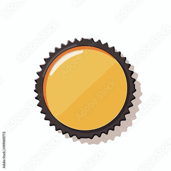 Obraz golden chocolate candy button with brown wrapper