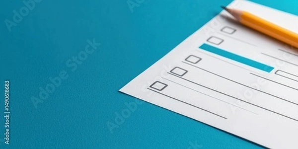 Fototapeta Survey form featuring rating icons, sliders, and optional comments Stock photo
