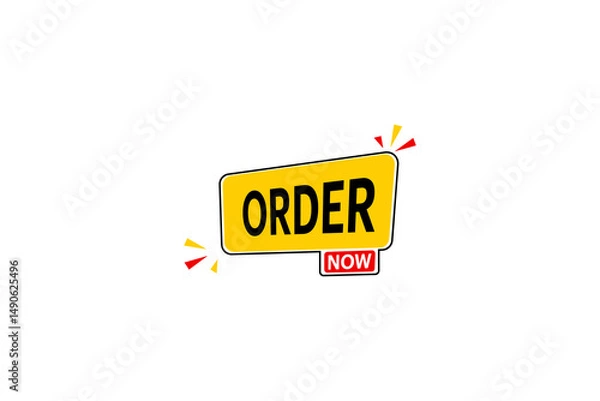 Fototapeta Order now tag design yellow and red in vector eps 10.
