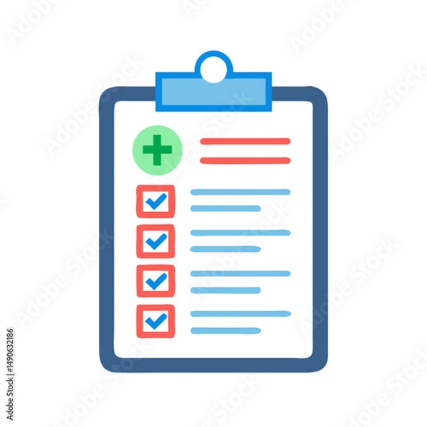 Fototapeta Medical Checklist Icon Illustration