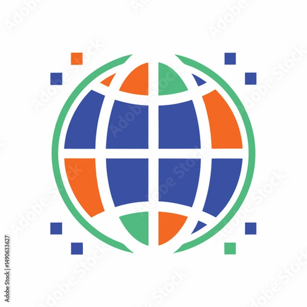 Obraz Modern Technology Dynamic Globe Vector Design.