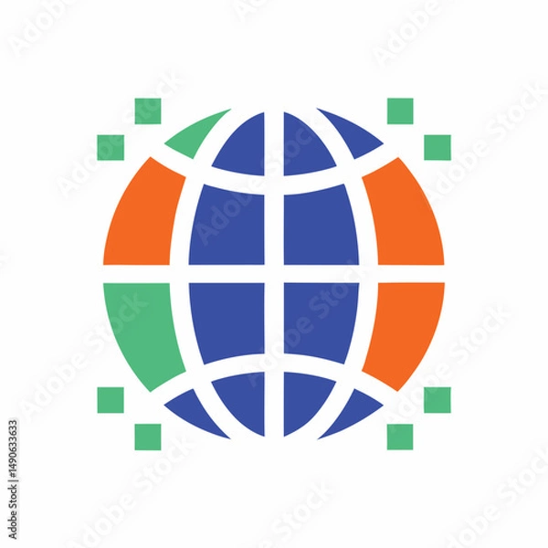Obraz Modern Technology Dynamic Globe Vector Design.