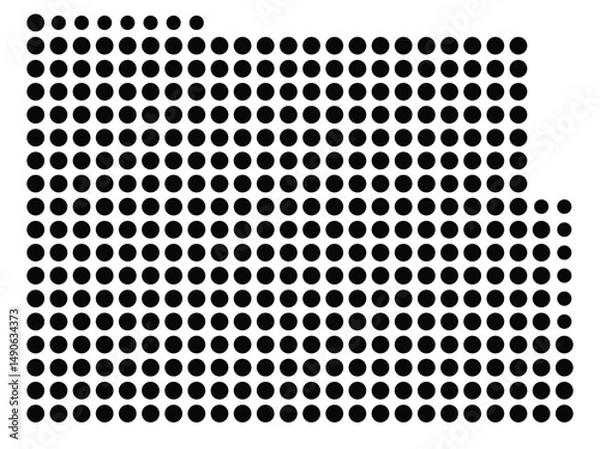 Fototapeta Symbol Map Of the County Ripley (Missouri, US) showing the County with a few black dots