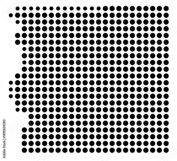 Fototapeta Symbol Map Of the County Schuyler (Missouri, US) showing the County with a few black dots