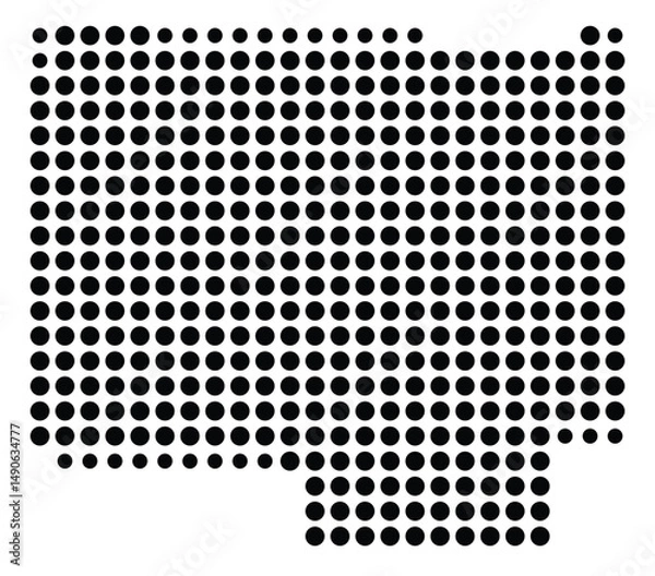 Fototapeta Symbol Map Of the County St. Clair (Missouri, US) showing the County with a few black dots