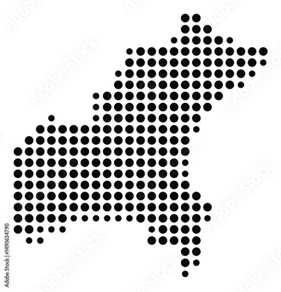 Fototapeta Symbol Map Of the County St. Louis (Missouri, US) showing the County with a few black dots