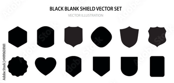 Fototapeta Shield Icon Set Vector Design on White Background, VECTOR ILLUSTRATION