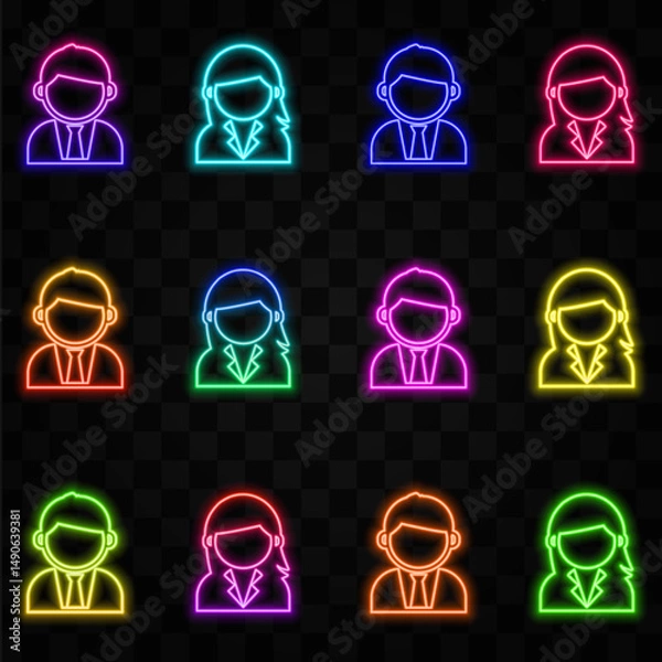 Obraz man user in business suit. woman in suit. Business sign. Graphic symbol for your website design, logo, app, UI.