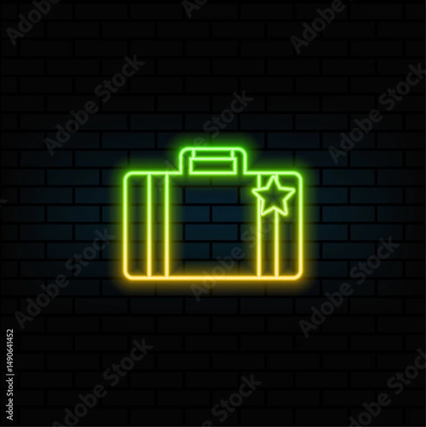 Obraz neon style. work bag.neon icon. business bag. portfolio folder documents isolated icon vector illustration