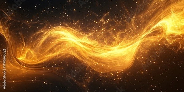 Fototapeta Golden Energy Stream Abstract Background