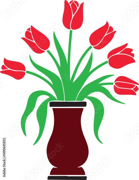 Obraz  A rose flower top vector image